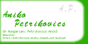 aniko petrikovics business card